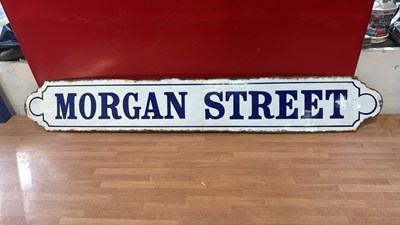 Lot 783 - MORGAN STREET ENAMEL SIGN 46" X 7"