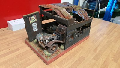 Lot 207 - SS100 JAGUAR BARN FIND DIORAMA