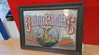 Lot 721 - UNION PACIFIC RAIL ROAD MIRROR 20" X 15"