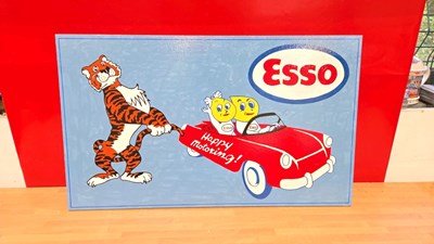 Lot 131 - HAND PAINTED WOODEN ESSO MR & MRS DRIP SIGN 28" x 20"