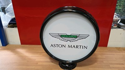 Lot 223 - ASTON MARTIN DOUBLE SIDED LIGHT UP SIGN 16" DIA