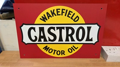 Lot 727 - CASTROL WAKEFIELD OIL SIGN 18" X 12"