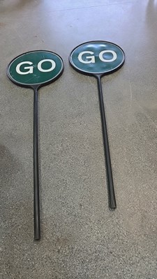 Lot 877 - STOP & GO HAND HELD ROAD SIGNS