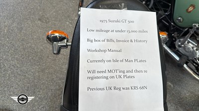 Lot 60 - 1975 SUZUKI GT500