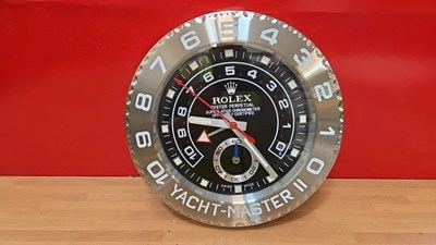 Lot 495 - ROLEX STYLE YACHT - MASTER BLACK/ STEEL CLOCK