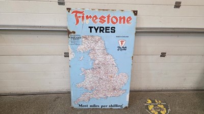 Lot 1 - FIRESTONE ENAMEL ENGLAND & WALES MAP