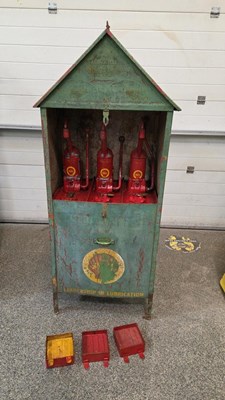 Lot 345 - SHELL FORECOURT OIL CABINET DISPENSER WITH OIL PUMPS