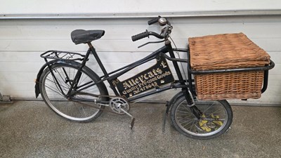 Lot 459 - SMALL WHEEL BUTCHER / BAKER BIKE WITH WICKER BASKET