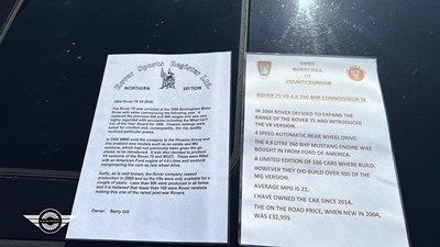 Lot 292 - 2004 ROVER 75 V8 CONNOISSEUR SE A