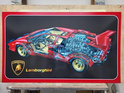 Lot 27 - LAMBORGHINI COUNTACH METAL SIGN 26" X 44"