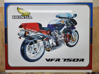 Lot 109 - HANDMADE HONDA VFR 750R RC30 METAL SIGN 40" x 33"
