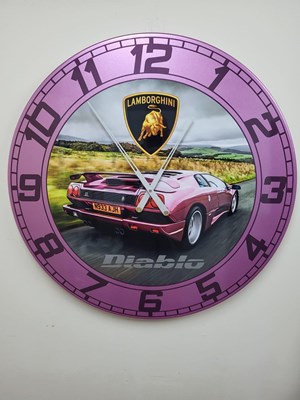 Lot 321 - HANDMADE 32" DIA LAMBORGHINI DIABLO CLOCK