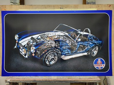 Lot 399 - HANDMADE AC COBRA METAL SIGN 44" X 27"