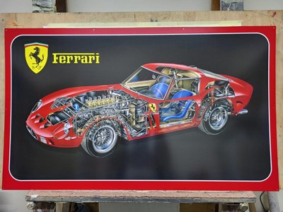 Lot 709 - HAND MADE FERRARI METAL SIGN 26" X 44"