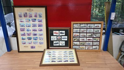Lot 794 - SELECTION OF FRAMED CAR CARD PICTURES