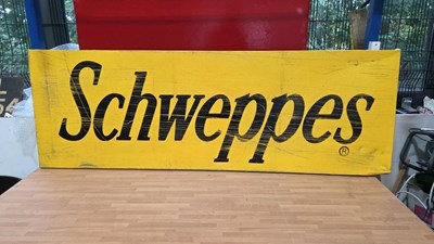 Lot 769 - LARGE SCHWEPPES METAL SIGN 61" X 21"