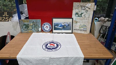 Lot 767 - 3 X METAL SIGNS & MORRIS FLAG