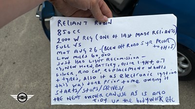 Lot 804 - 2000 RELIANT ROBIN SLX