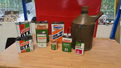 Lot 745 - BOX OF VARIOUS OIL TINS