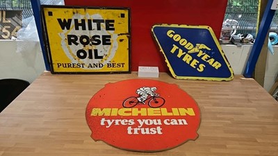 Lot 363 - WHITE ROSE OIL / GOODYEAR / MICHELIN SIGNS