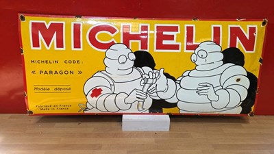 Lot 125 - MICHELIN CODE PARAGON ENAMEL SIGN 28" X 12"