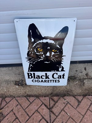 Lot 43 - BLACK CAT CIGARETTES SIGN 23.5 " X 16"