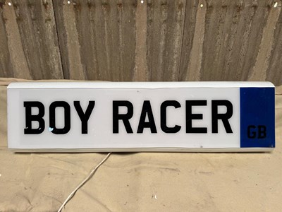 Lot 797 - BOY RACER LIGHT UP SIGN 50" X 14"