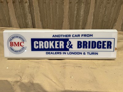 Lot 781 - BMC ANOTHER CAR FROM CROKER & BRIDGER LIGHT UP SIGN 50" X 16"