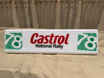 Lot 335 - CASTROL NATIONAL RALLY LIGHT UP SIGN 50" X 14"