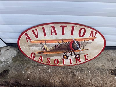 Lot 361 - AVIATION GASOLINE SIGN 24" X 14"
