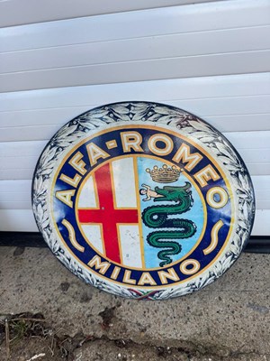 Lot 375 - ALFA - ROMEO MILANO SIGN 14" DIA