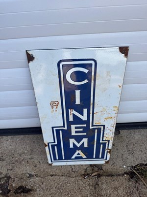 Lot 391 - CINEMA ENAMEL SIGN 17" X 9"
