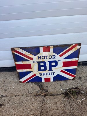 Lot 447 - B.P MOTOR SPIRIT ENAMEL SIGN 14" X 9.5"