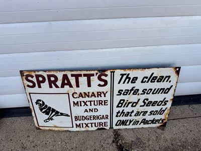 Lot 461 - SPRATT'S MIX ENAMEL SIGN 18" X 9"
