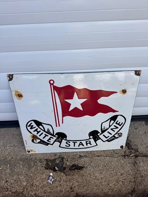 Lot 473 - WHITE STAR LINE ENAMEL SIGN 18" X 15"