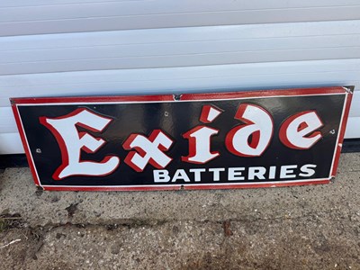 Lot 503 - EXIDE BATTERIES ENAMEL SIGN 29.5 " X 9.5"