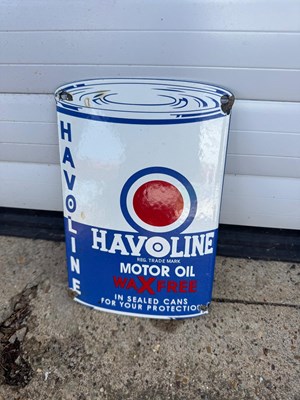 Lot 509 - HAVOLINE MOTOR OIL SIGN 9" X 6"