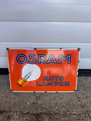 Lot 521 - OSRAM AUTO LAMPEN ENAMEL SIGN 12" X 8"