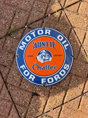 Lot 735 - MOTOR OIL FOR FORDS ENAMEL SIGN 12" DIA
