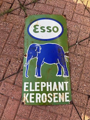Lot 747 - ESSO ELEPHANT KEROSENE ENAMEL SIGN 24" X 12"