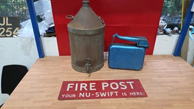 Lot 699 - FUEL CAN , LARGE DRUM & SIGN