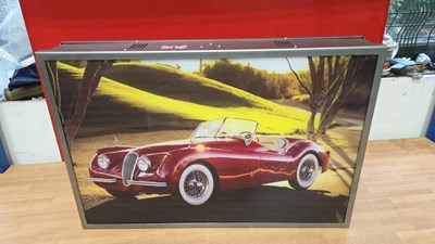 Lot 73 - JAGUAR XK120 , DOUBLE SIDED ILLUMINATED BOX SIGN 24" X 16"
