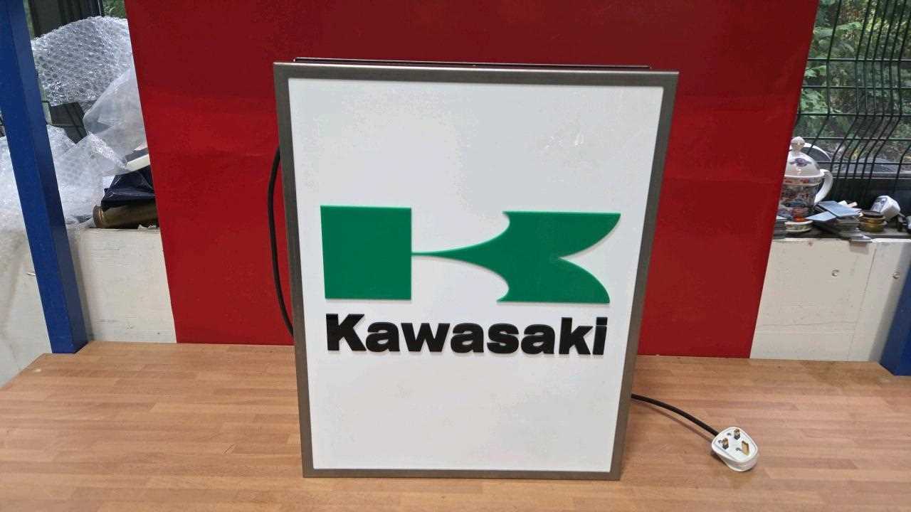 Lot 63 - KAWASAKI NINJA , DOUBLE SIDED BOX SIGN 21" X 16"