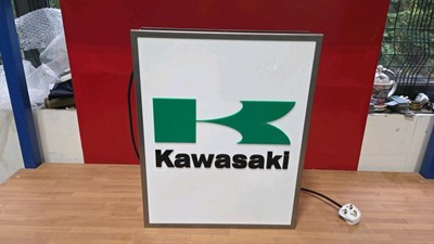 Lot 63 - KAWASAKI NINJA , DOUBLE SIDED BOX SIGN 21" X 16"