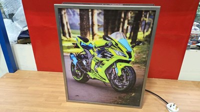 Lot 63 - KAWASAKI NINJA , DOUBLE SIDED BOX SIGN 21" X 16"