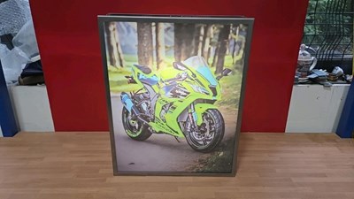 Lot 63 - KAWASAKI NINJA , DOUBLE SIDED BOX SIGN 21" X 16"