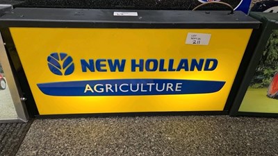 Lot 211 - NEW HOLLAND ILLUMINATED BOX SIGN 24" X 12"