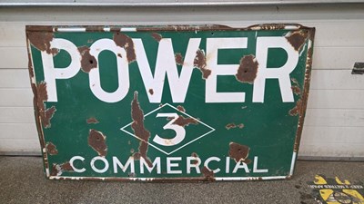 Lot 301 - POWER 3 COMMERCIAL ENAMEL SIGN 59" X 35"