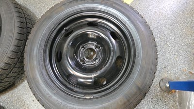Lot 325 - 4 X STEEL 16" WHEELS WITH WINTER / M+S TYRES