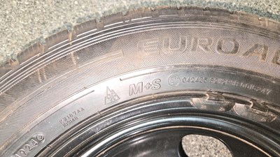 Lot 325 - 4 X STEEL 16" WHEELS WITH WINTER / M+S TYRES